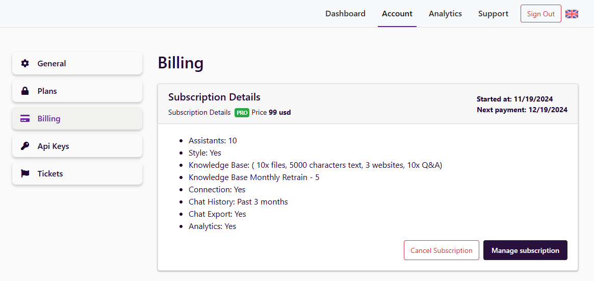 Account Billing