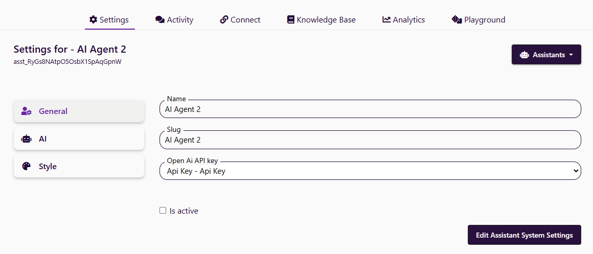 API key list